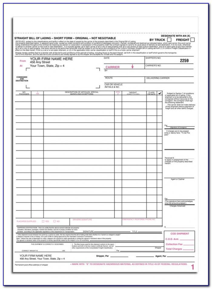 Fedex Freight Bill Of Lading Template Template Resume Examples JNDAY L D
