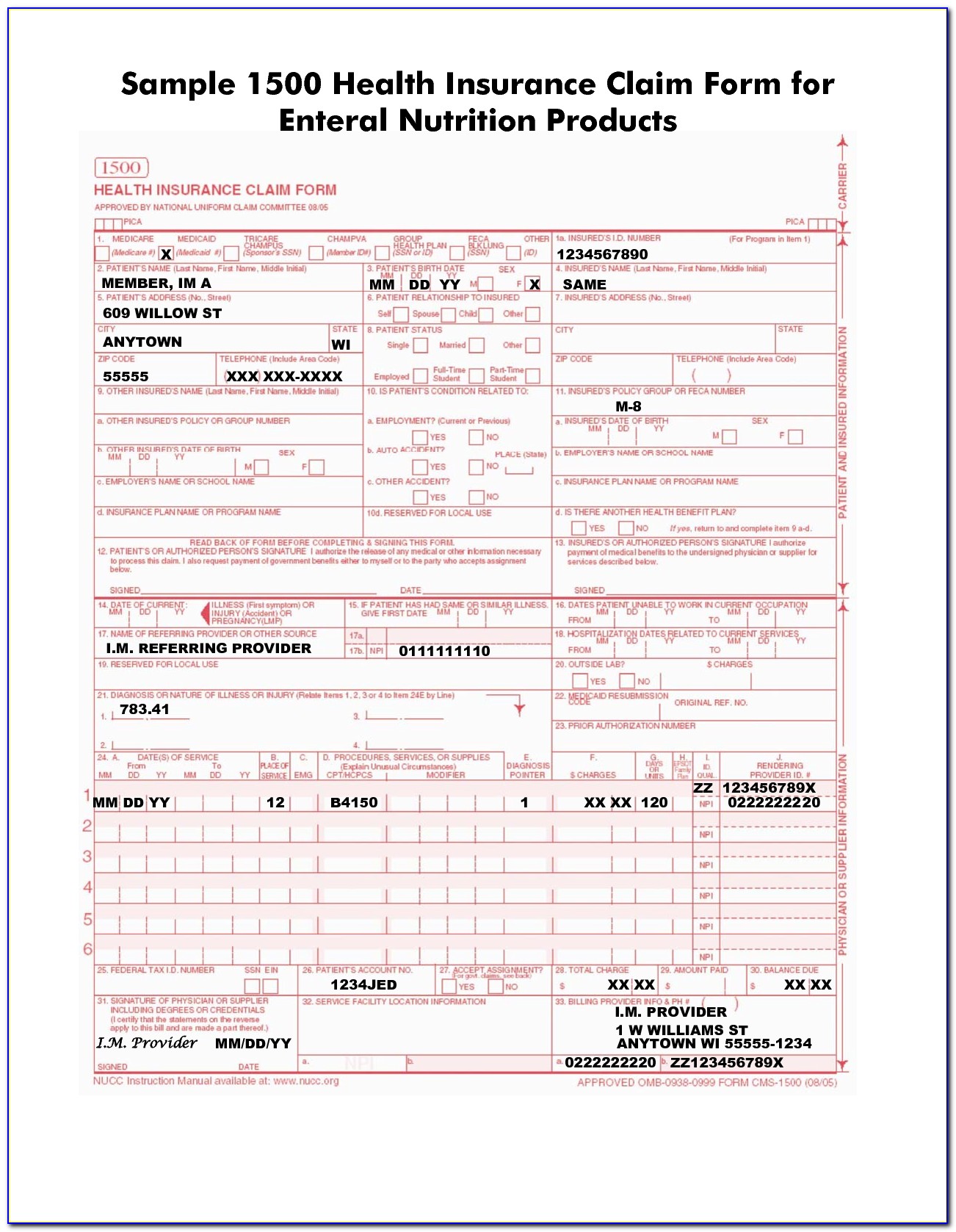 How To Fill Out A Hcfa 1500 Form For Medicare Form : Resume Examples