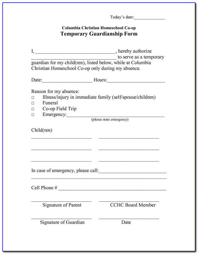 State Of Florida Temporary Guardianship Form Form Resume Examples 