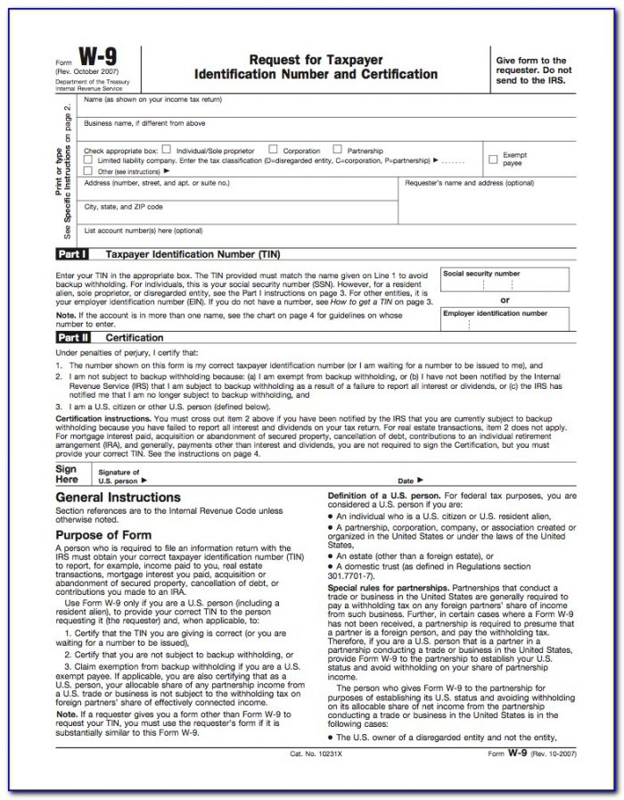 Irs Form W 9 Fillable Form Resume Examples A4knLWM5jG