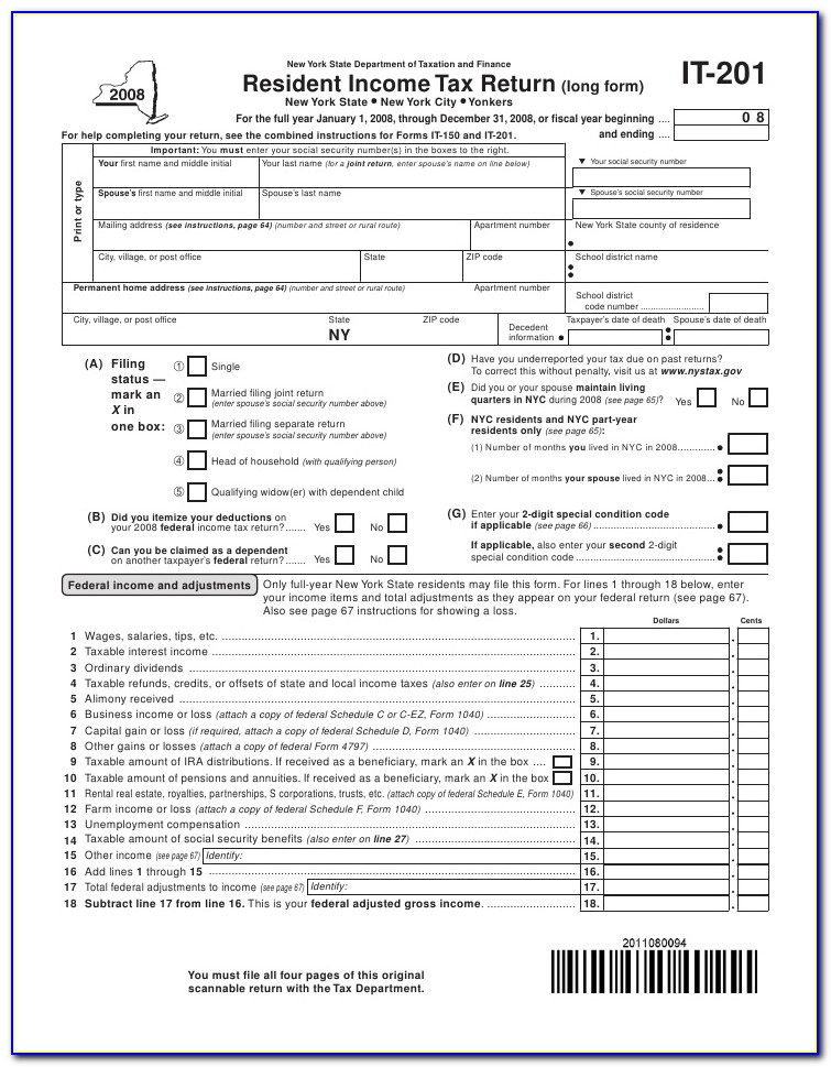New York State Tax Form It 201 X Form Resume Examples qlkmg4b5aj