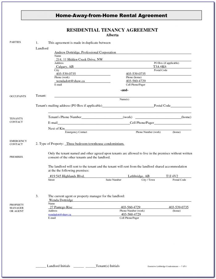 alberta tenancy agreement form form resume examples