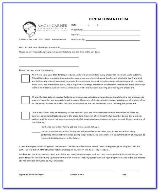 Dental Extraction Consent Form Template Uk Form Resume Examples 