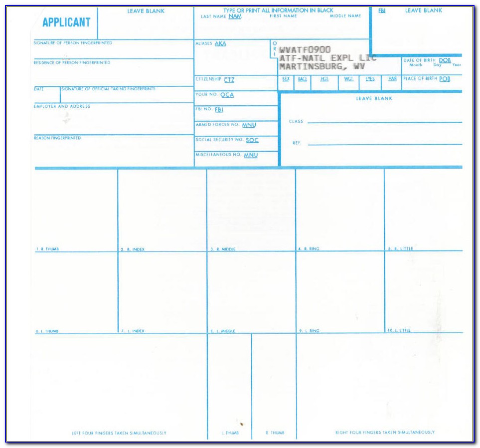 Download Form Fd 258 Fingerprint Card - Form : Resume Examples #wQOjng7Ox4