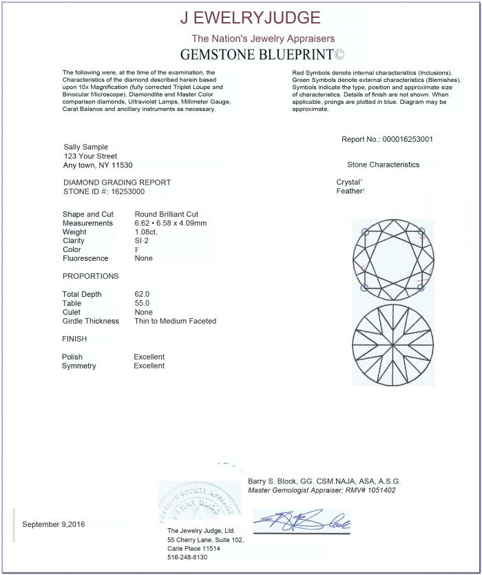 Jewelry Appraisal Sample Certificate - Form : Resume Examples #o85p0245ZJ