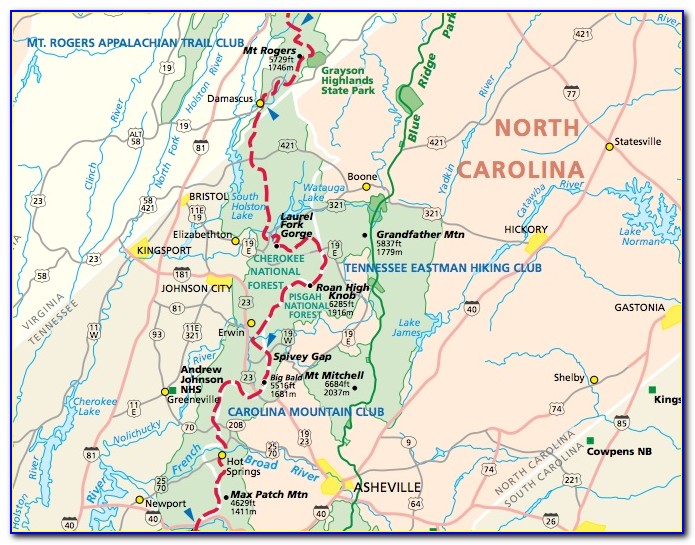 Detailed Map Of Appalachian Trail In North Carolina - Maps : Resume ...