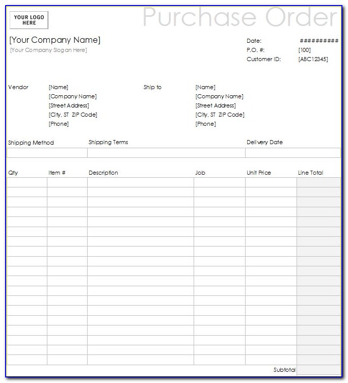 Blank Purchase Order Format - Form : Resume Examples #12O8WlR5r8