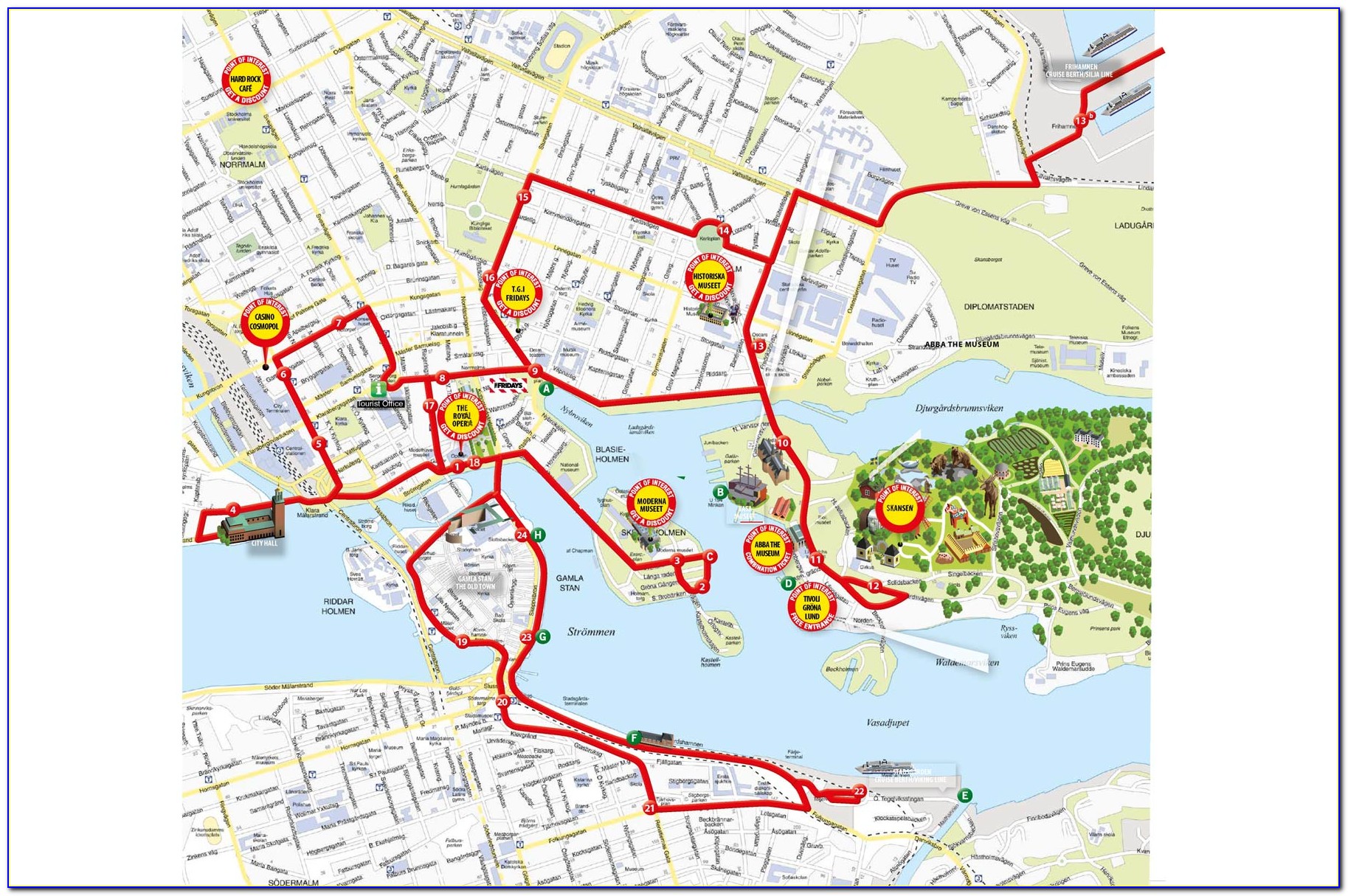 Stockholm Hop On Hop Off Boat Route Map - Maps : Resume Examples # ...