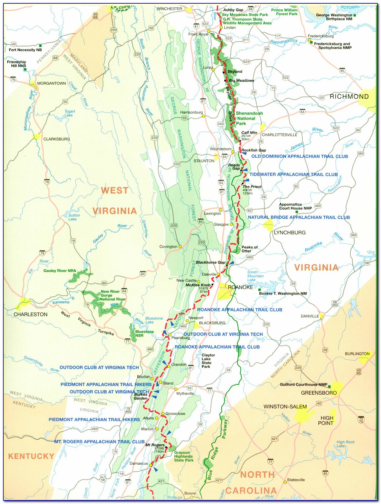 Map Of Appalachian Trail In Pa