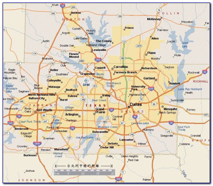 Map Of Greater Dallas Area 700x614 