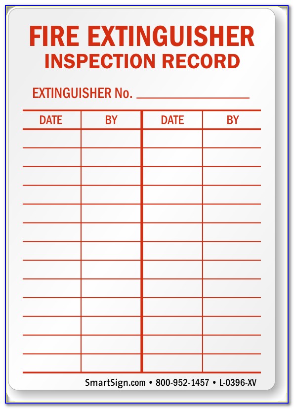 Fire Extinguisher Monthly Inspection Sheets : Fire extinguisher inspection checklist template ...