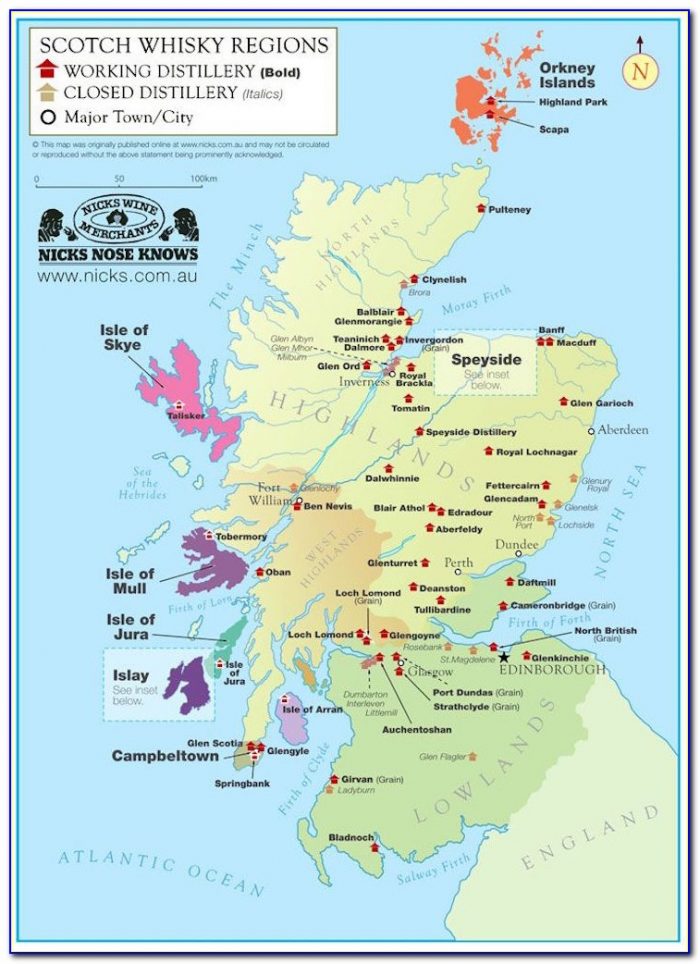 Whisky Distillery Scotland Map 700x964 