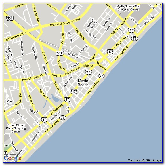 Hotel Map Of North Myrtle Beach Sc