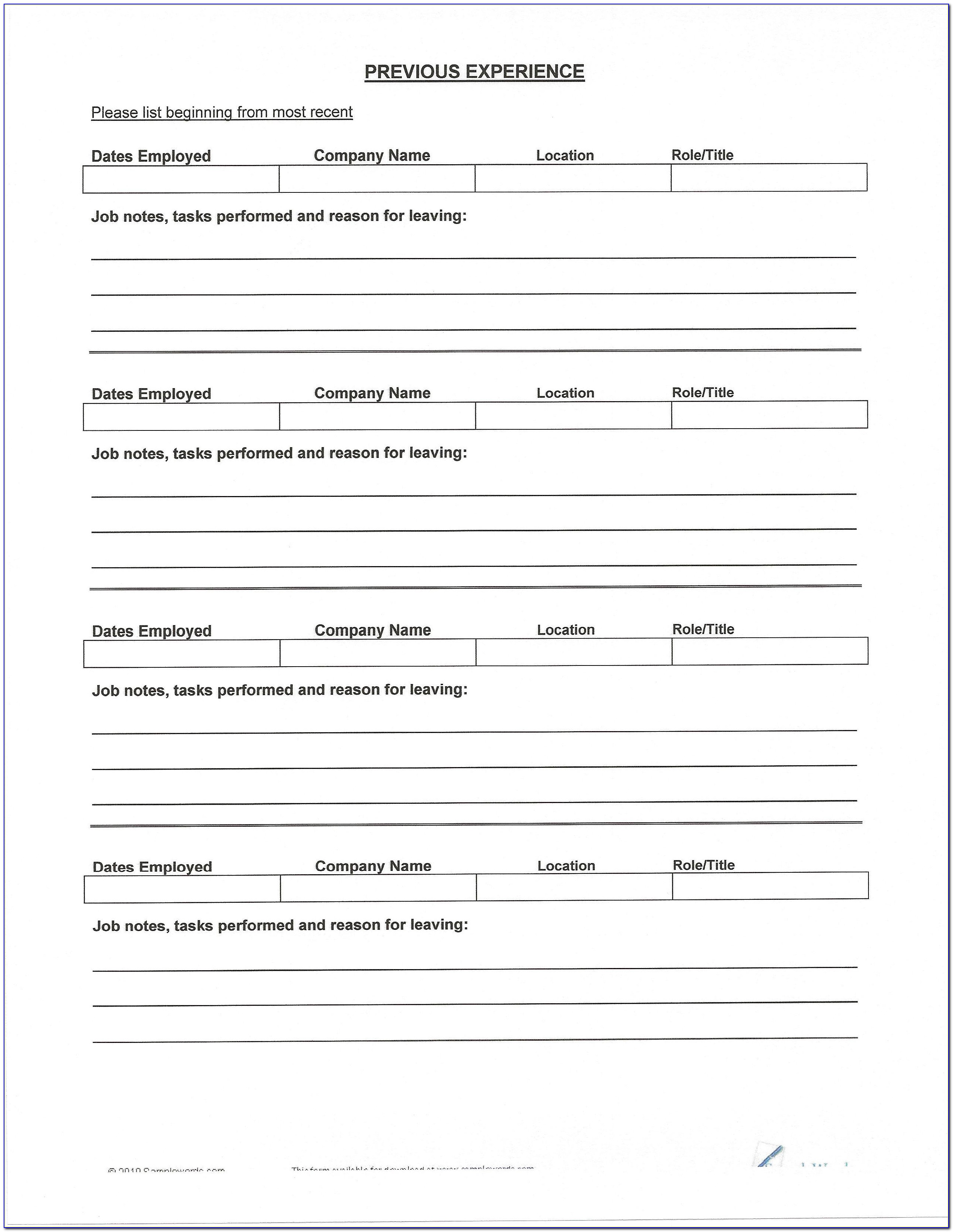 Fill In The Blank Resume Form Free Printable Fill In The Blank Free
