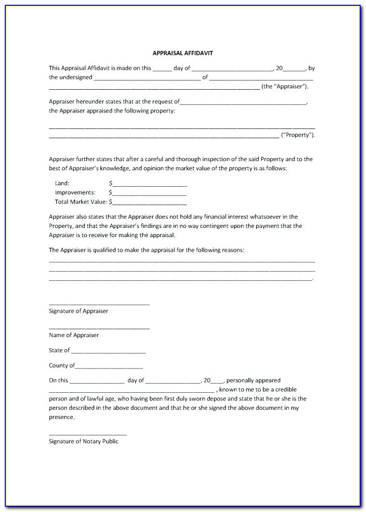 Printable Blank Affidavit Form Missouri