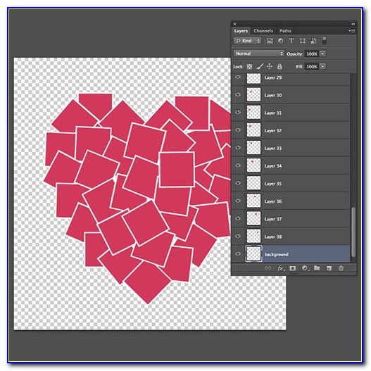 Heart Shaped Collage Template Psd