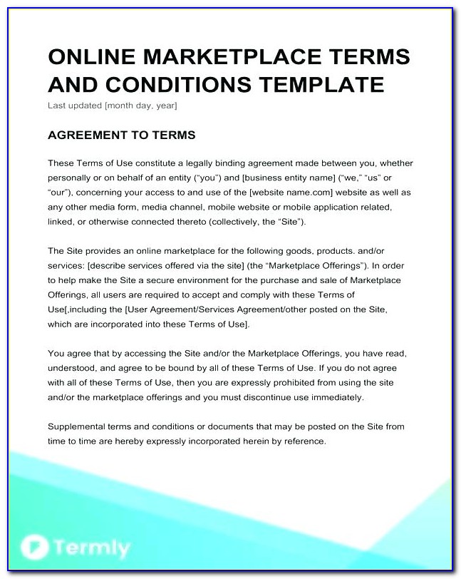 Contracting Terms And Conditions Template