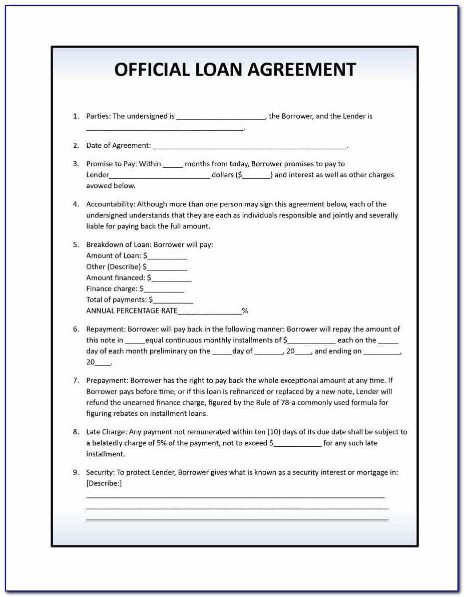 40+ Free Loan Agreement Templates [word & Pdf] Template Lab With Printable Loan Agreement