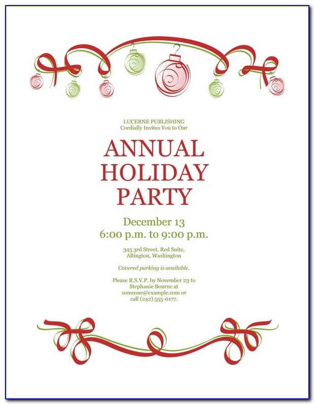 Download Free Printable Invitations Of Holiday Party Invitation With Within Holiday Party Invitation Template Word