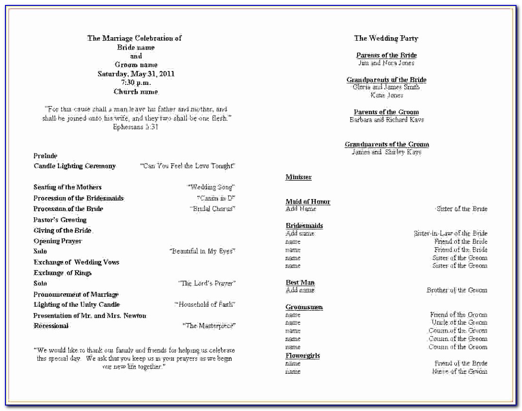 Wedding Ceremony Program Template Free Wedding Ceremony Itinerary Template Awesome Pdf Word Excel Template Cytau