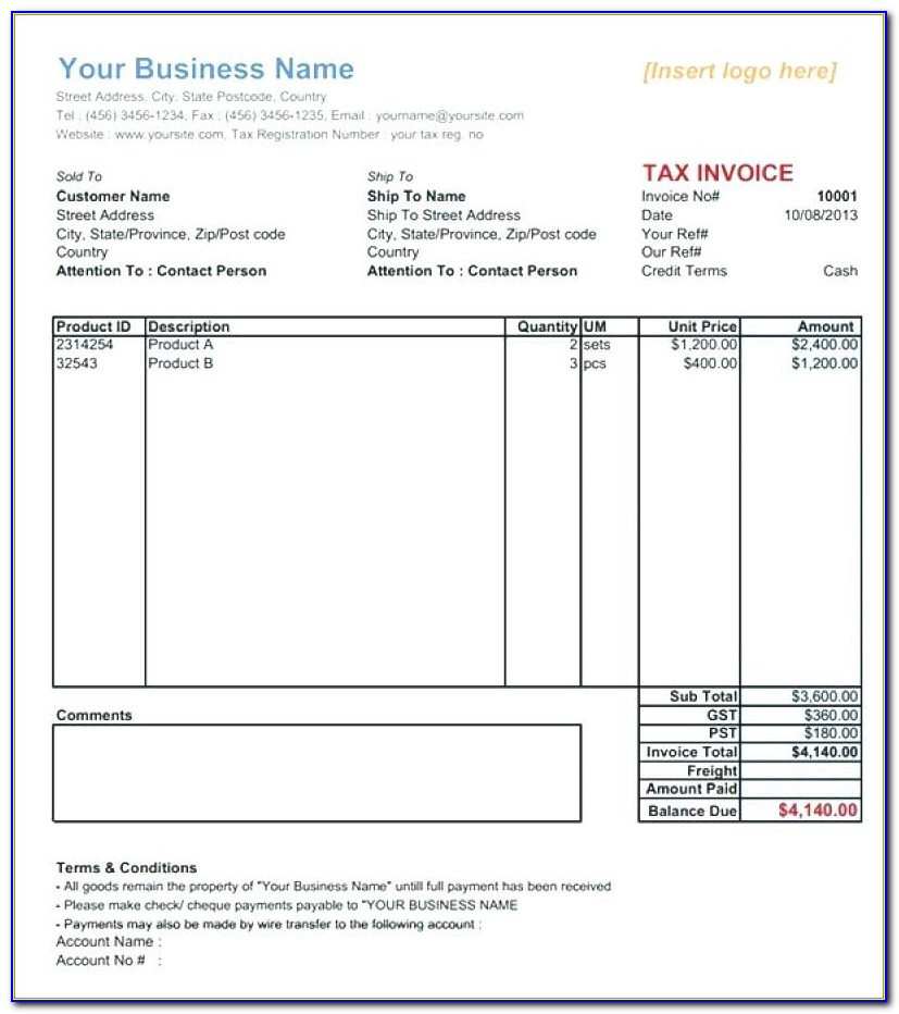 word 2003 invoice template
