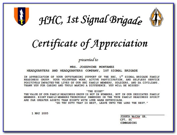 Certificate Of Appreciation Sample For Teachers