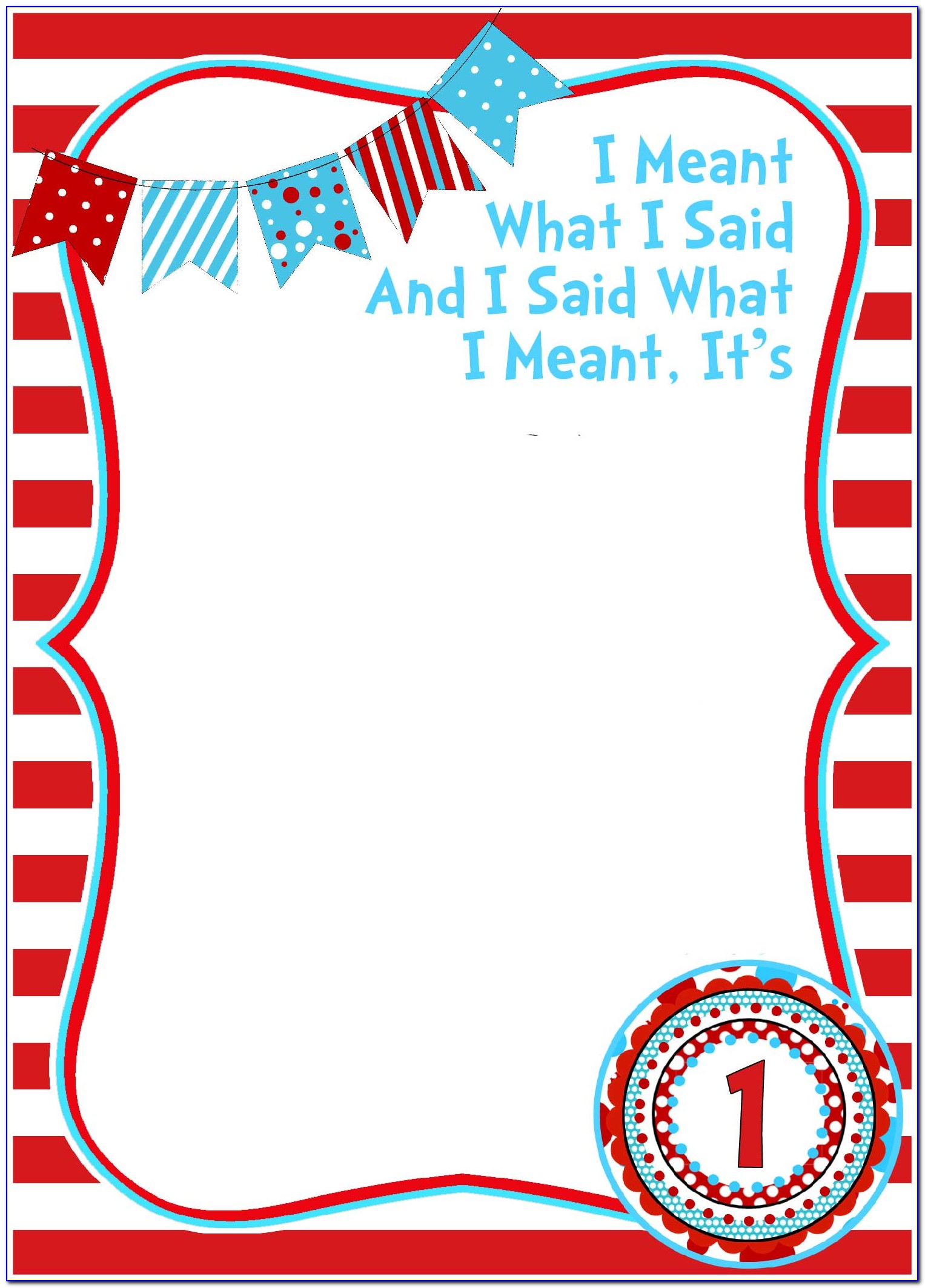 Cat In The Hat Birthday Party Invitations